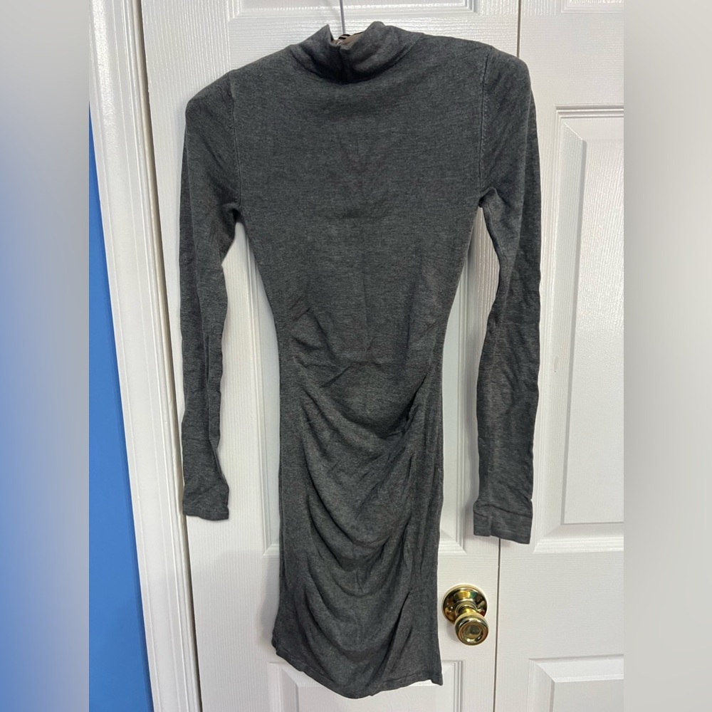 Express Ruched Mock Neck Dress (XS)
